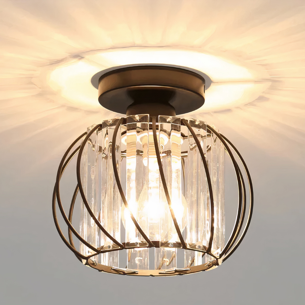 Flush Mount Ceiling Light - Elegant Glass Fixture for Soft Lighting 0