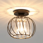 Flush Mount Ceiling Light - Elegant Glass Fixture for Soft Lighting 0
