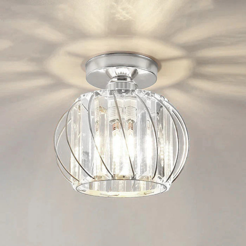 Flush Mount Ceiling Light - Elegant Glass Fixture for Soft Lighting 1