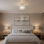 Flush Mount Ceiling Light - Elegant Glass Fixture for Soft Lighting 3