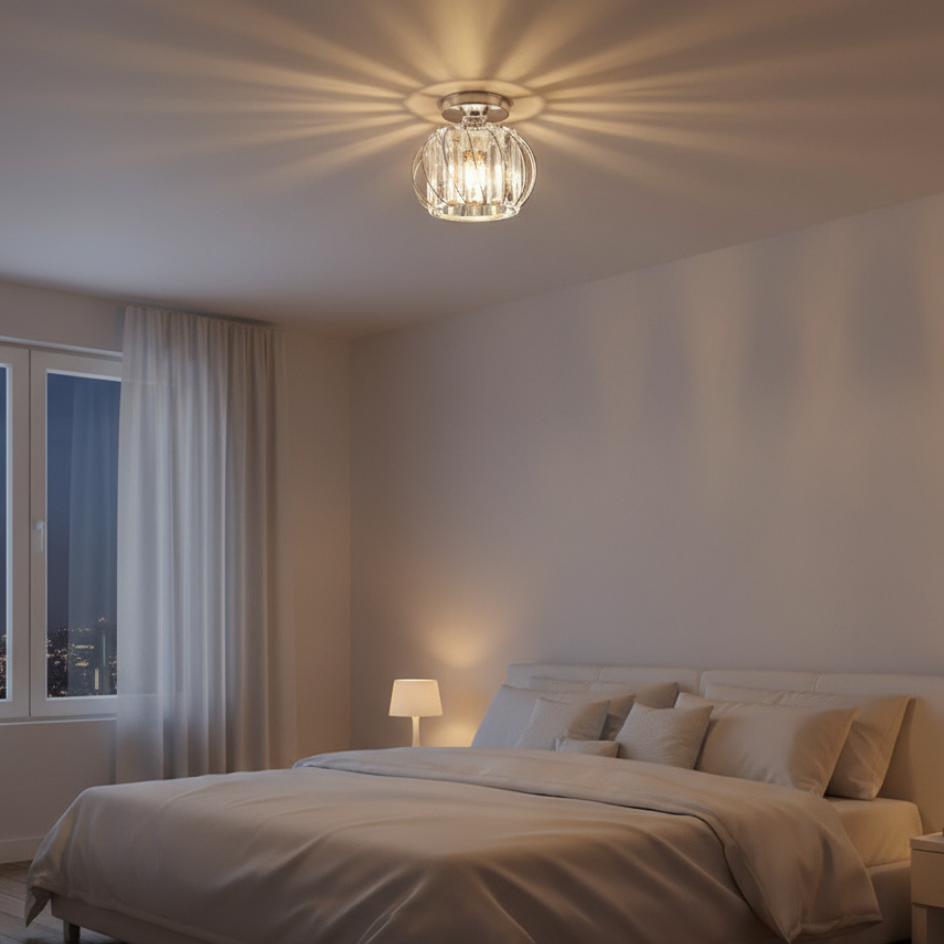Flush Mount Ceiling Light - Elegant Glass Fixture for Soft Lighting 5