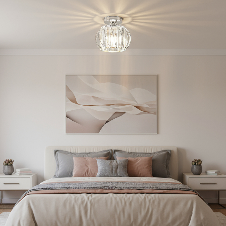 Flush Mount Ceiling Light - Elegant Glass Fixture for Soft Lighting 6
