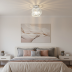 Flush Mount Ceiling Light - Elegant Glass Fixture for Soft Lighting 6