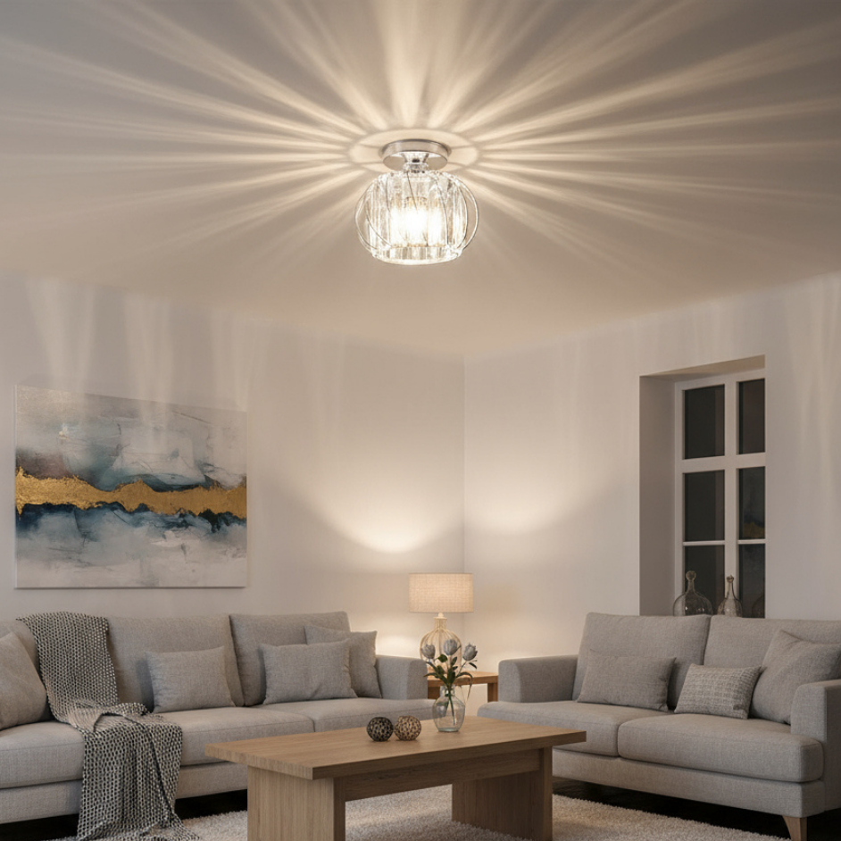 Flush Mount Ceiling Light - Elegant Glass Fixture for Soft Lighting 7