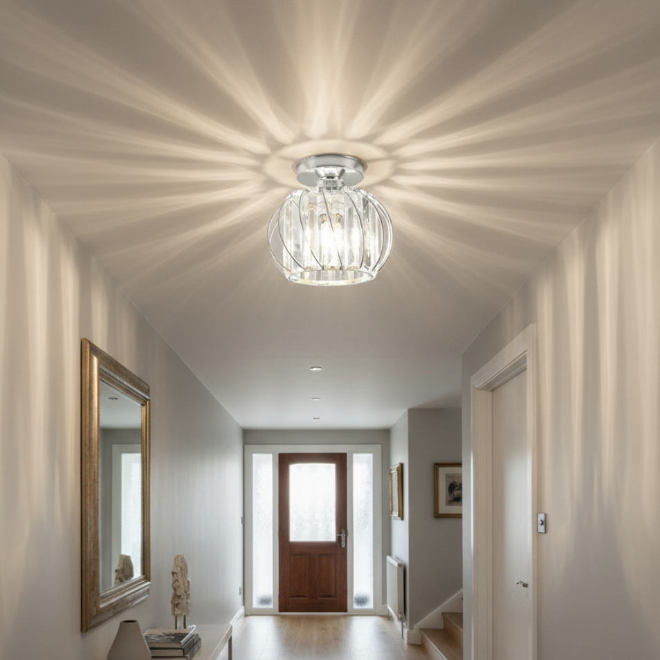 Flush Mount Ceiling Light - Elegant Glass Fixture for Soft Lighting 8
