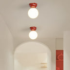 Flush Mount Ceiling Light - Elegant Metal & Glass Design 0