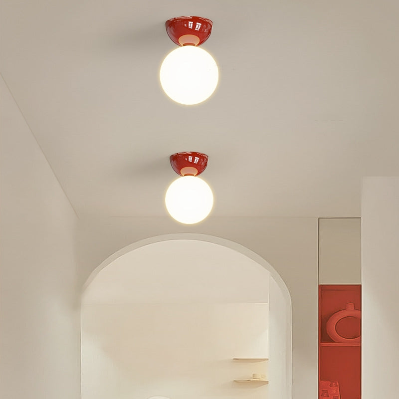 Flush Mount Ceiling Light - Elegant Metal & Glass Design 0