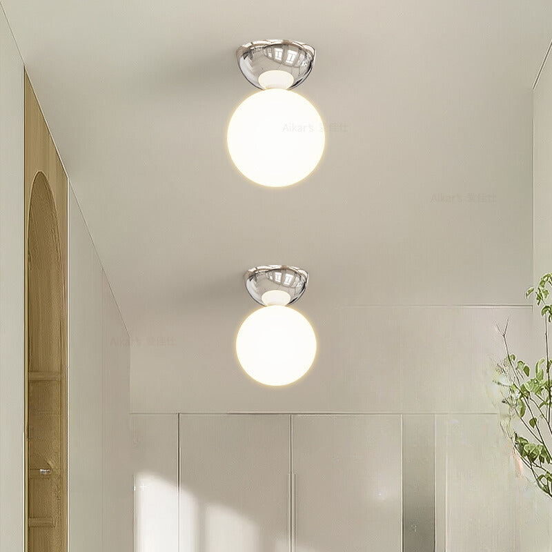 Flush Mount Ceiling Light - Elegant Metal & Glass Design 4