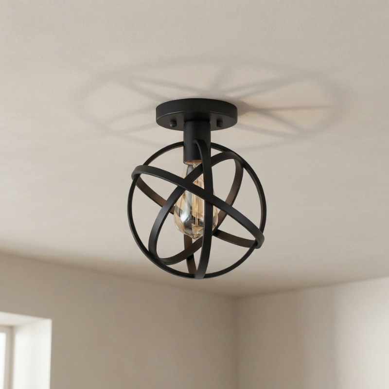 Flush Mount Ceiling Round Fixture, Durable 01
