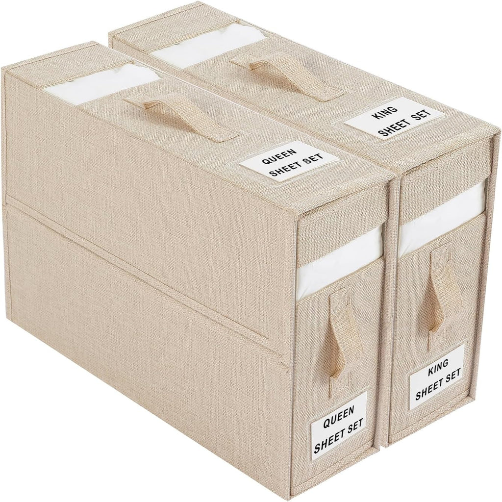 Foldable Linen Storage Box for Bedding Organization 01