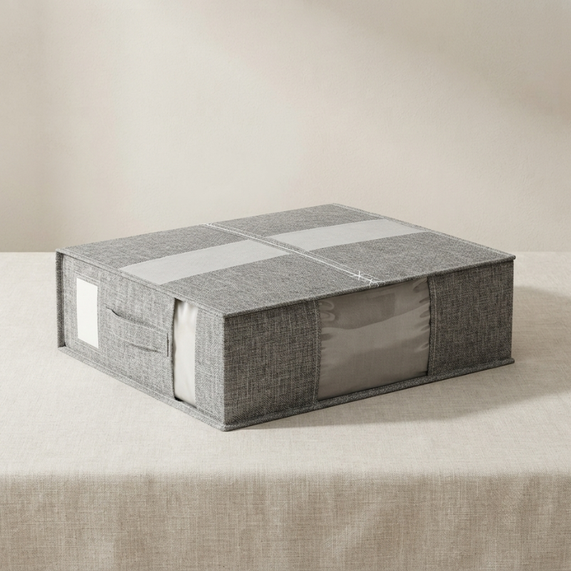 Foldable Linen Storage Box for Bedding Organization 1