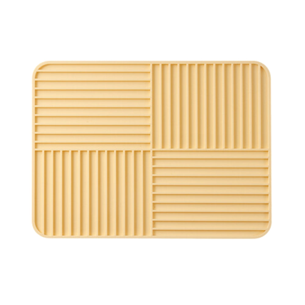 Rectangular tray with a striped pattern on a white background