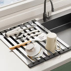 Foldable Stainless Steel Dish Drying Rack - Space-Saving & Durable Design 0