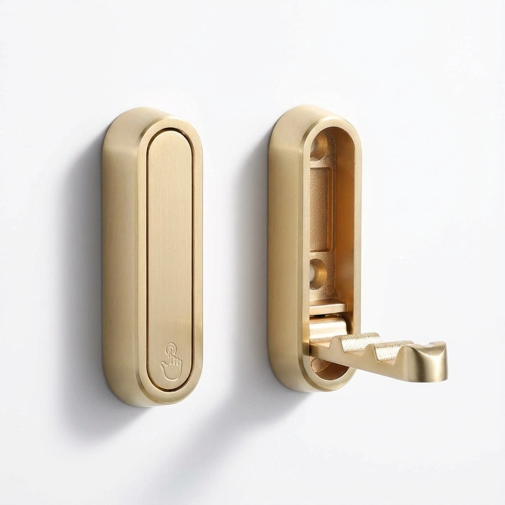 Foldable Wall Coat Hook - Space-Saving Zinc Alloy Design 0