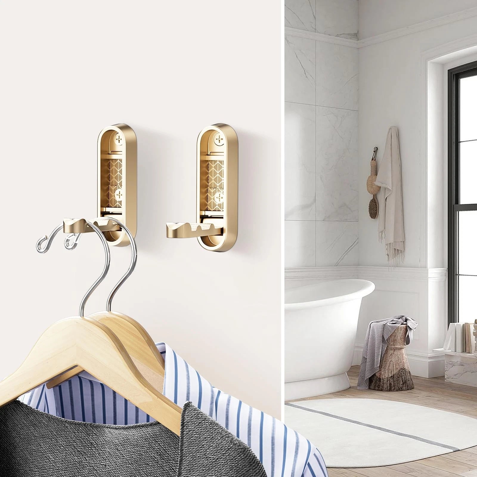 Foldable Wall Coat Hook - Space-Saving Zinc Alloy Design 3