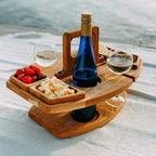 Folding Picnic Table - Portable Outdoor Dining with Glass Holders 0