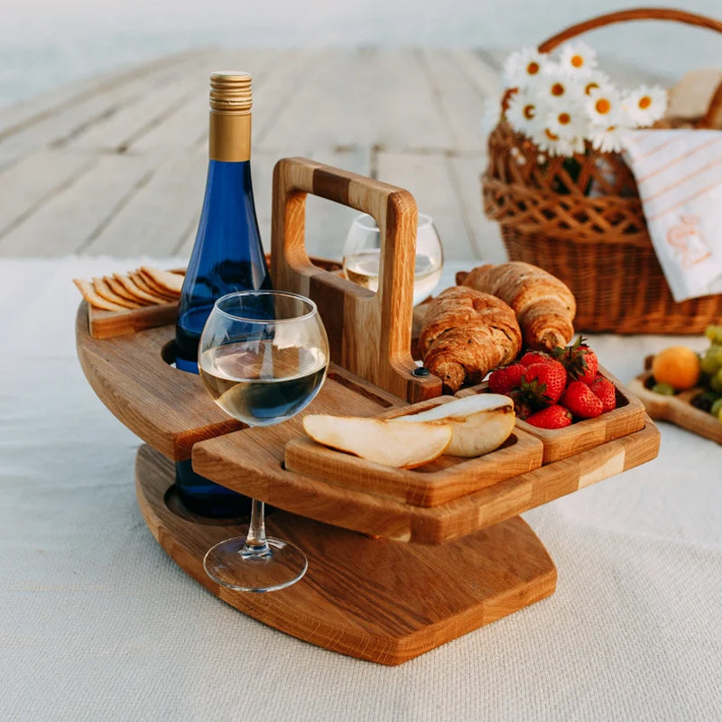 Folding Picnic Table - Portable Outdoor Dining with Glass Holders 6