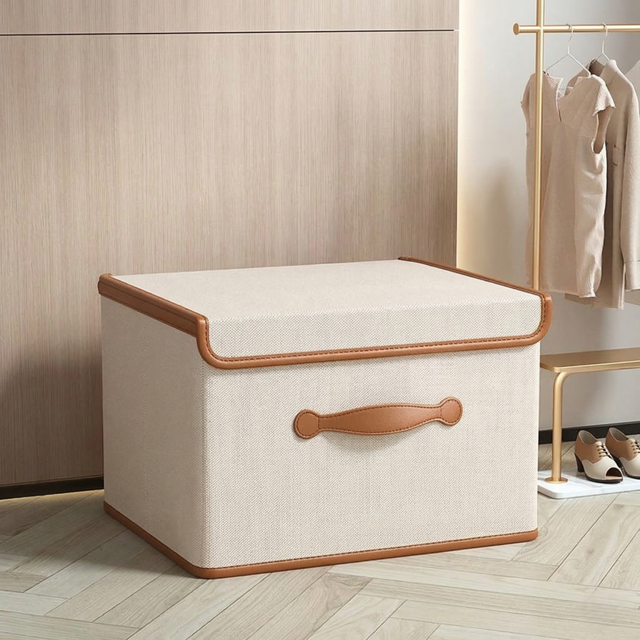 Folding Storage Box with Lid - Space-Saving Storage Containers for Home 4