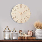 Frameless Wooden Wall Clock - Scandinavian Minimalist Design 0
