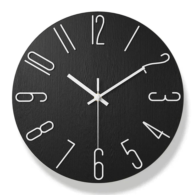 Frameless Wooden Wall Clock - Scandinavian Minimalist Design 7