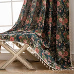 French Vintage Floral Curtain - Elegant Light Diffusion for Living Room 0