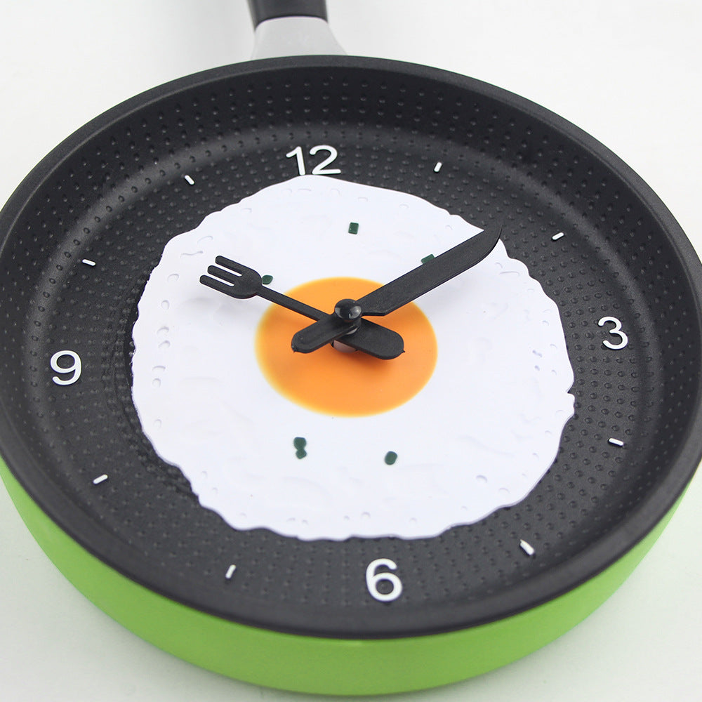 Fried Egg Pan Wall Clock - Unique Kitchen Clock Decor for Fun Spaces 0