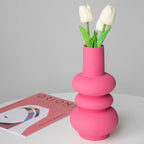 Fuchsia Abstract Ceramic Vase – Elegant Pink Decorative Vase with Glazed Finish and Modern Design 3