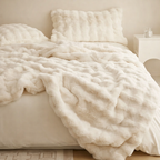 Fur Blanket Faux Rabbit Fur Solid Color Machine Washable  1