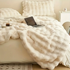 Fur Blanket Faux Rabbit Fur Solid Color Machine Washable  3