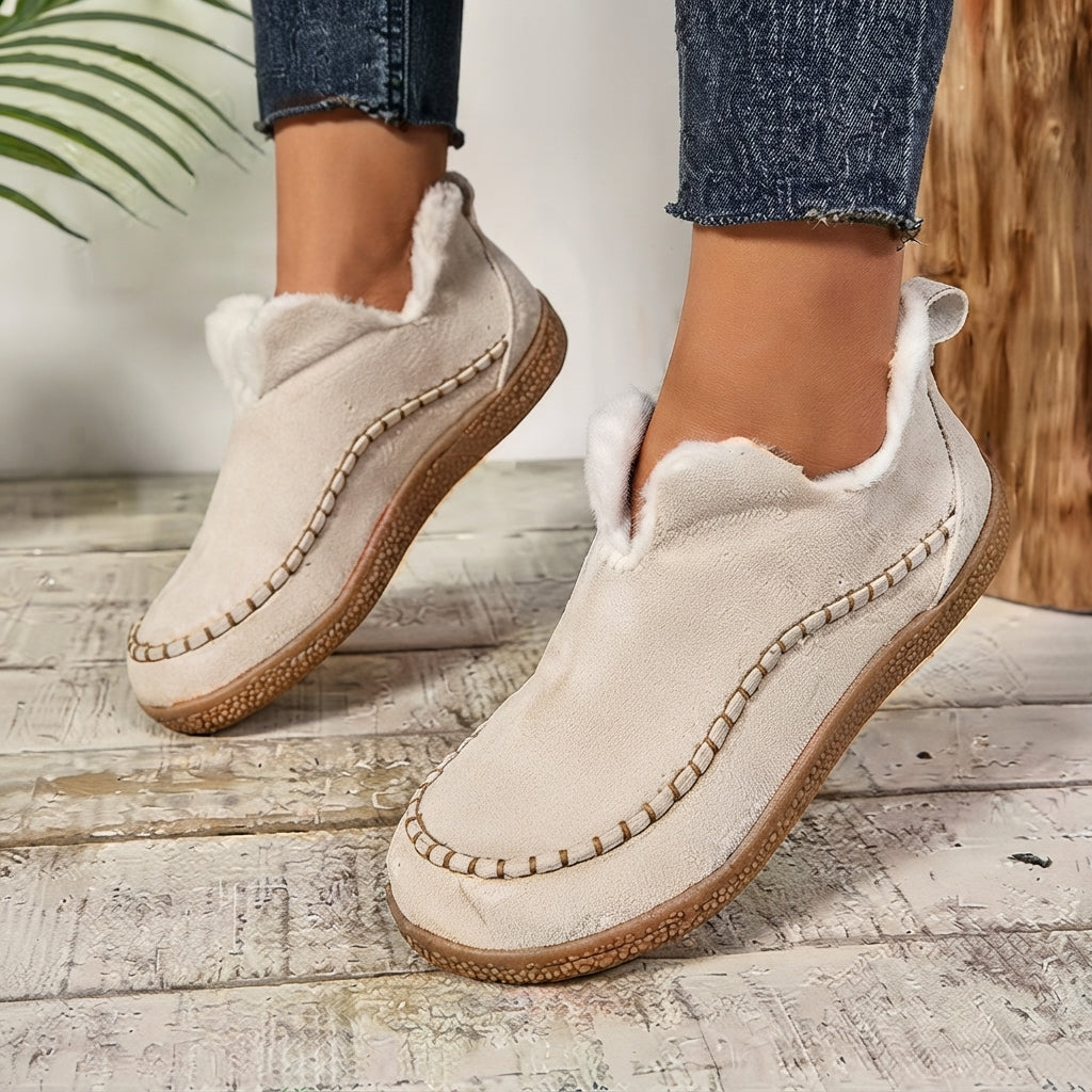 Women Winter Snow Boots Velvet PU Shaft Short Plush Insole Rubber Sole