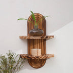 Geometric Floating Wood Shelves - Stylish Wall Storage for Boho Decor 8