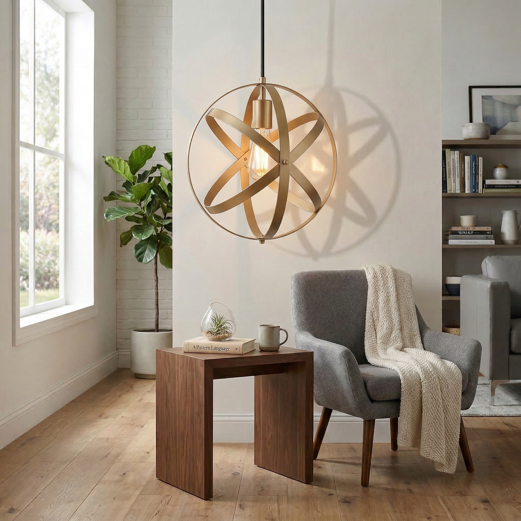 Geometric Pendant Light Metal Hanging Lamp Industrial Style 3