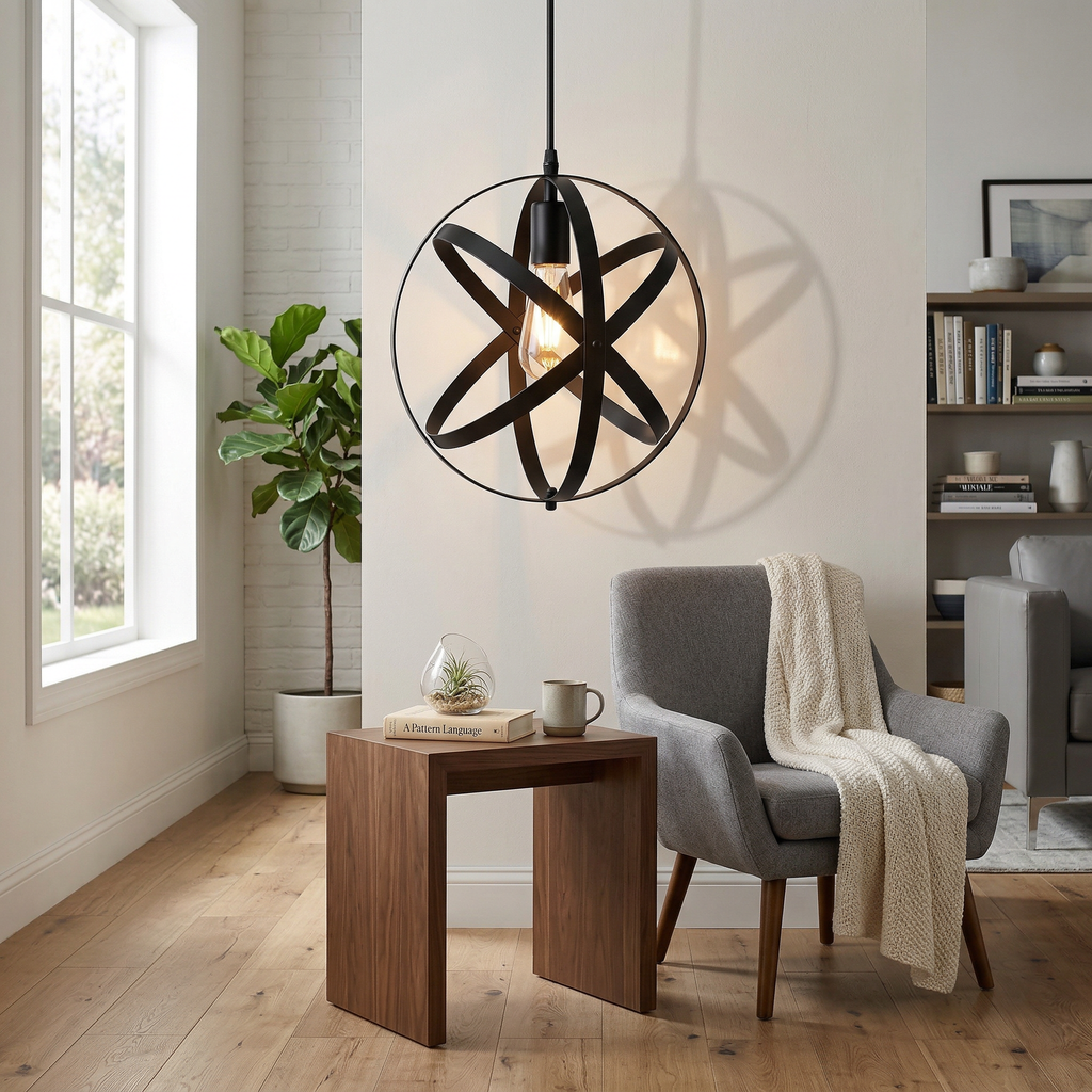 Geometric Pendant Light Metal Hanging Lamp Industrial Style 5
