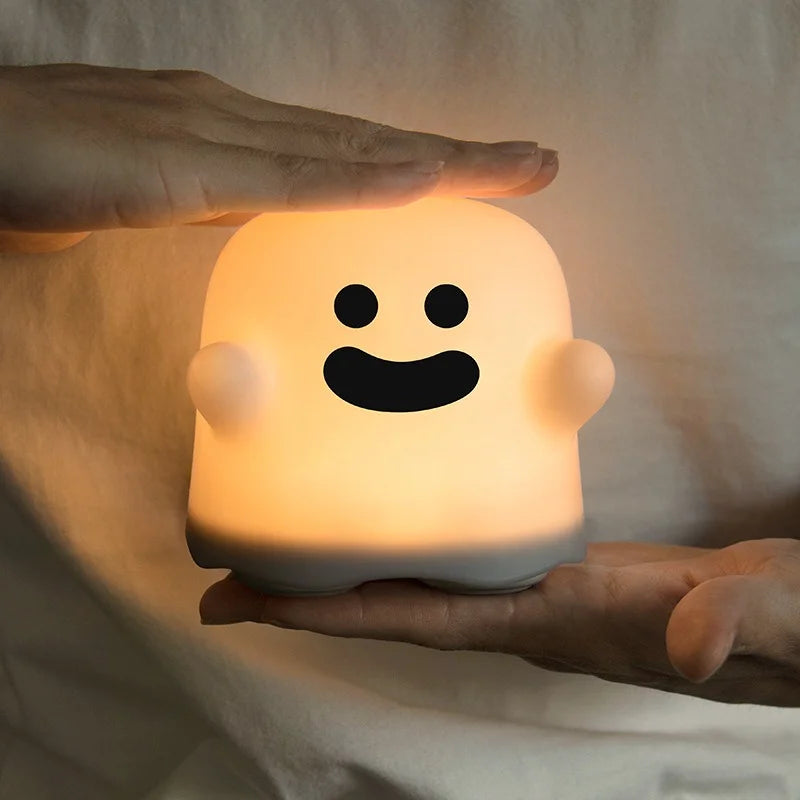 Ghost LED Night Light - Rechargeable Soft Glow with Timer for Kids 0
