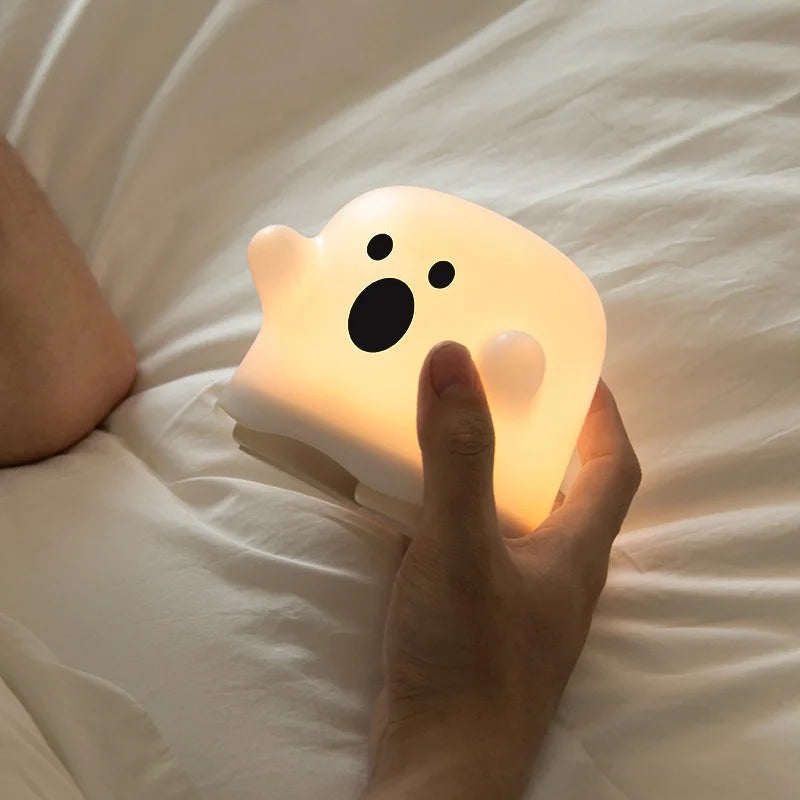 Ghost LED Night Light - Rechargeable Soft Glow with Timer for Kids 3