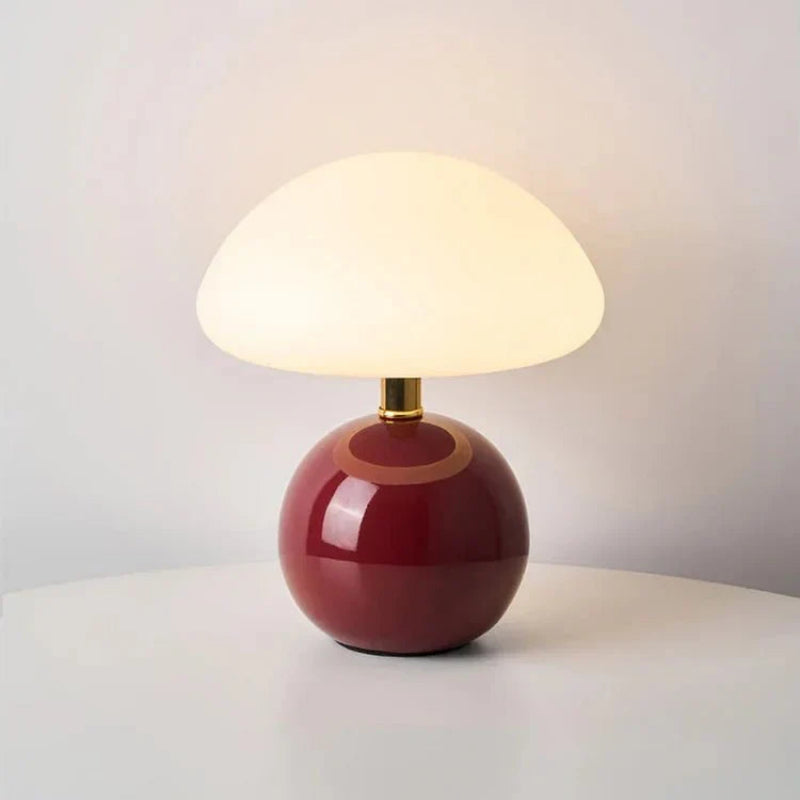 Glass Mushroom Table Lamp - Adjustable LED Light for Bedside & Desk 11
