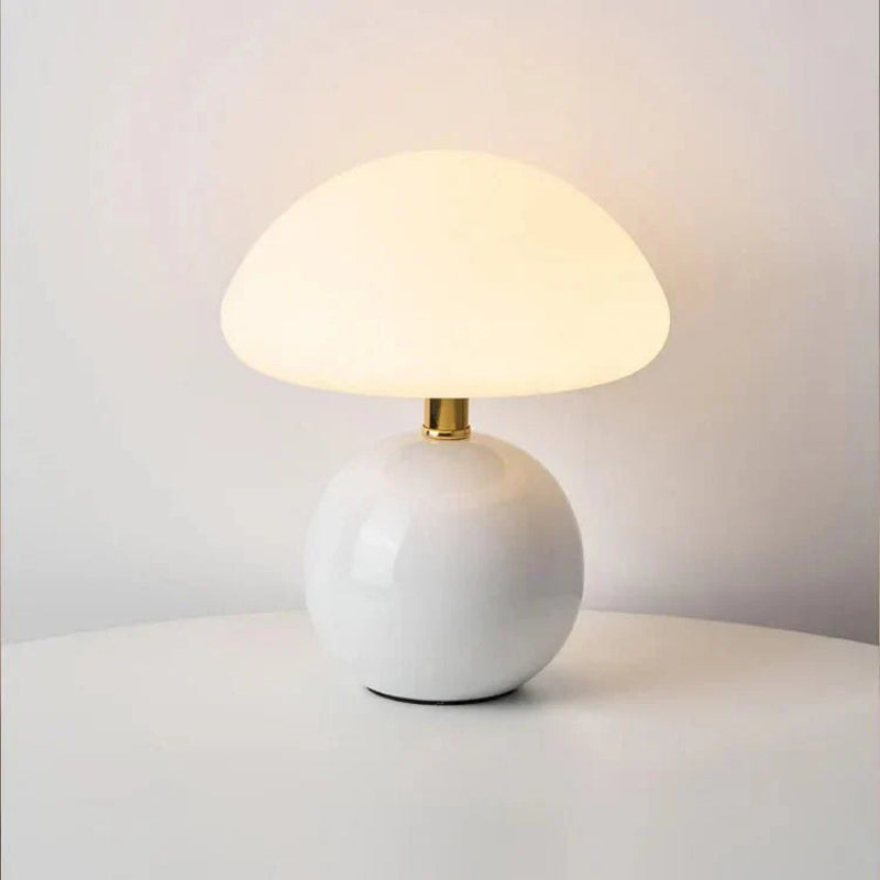 Glass Mushroom Table Lamp - Adjustable LED Light for Bedside & Desk 12