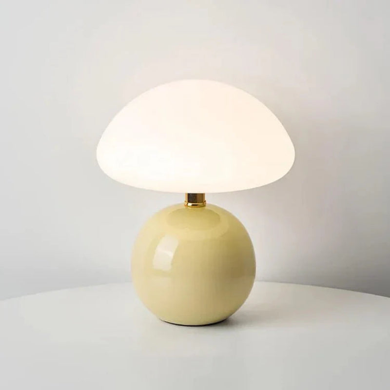 Glass Mushroom Table Lamp - Adjustable LED Light for Bedside & Desk 9