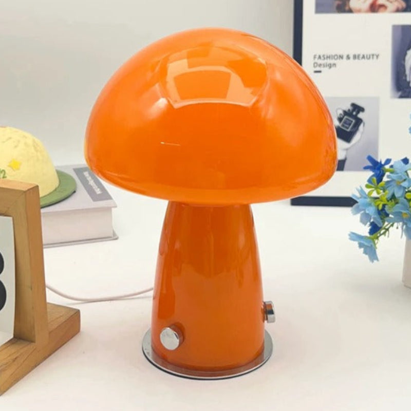 Glass Mushroom Table Lamp – Versatile LED Bedside Table Lamp for Bedroom and Living Room Lighting 4