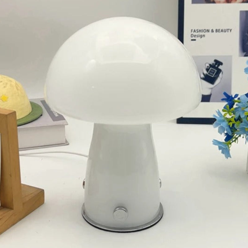 Glass Mushroom Table Lamp – Versatile LED Bedside Table Lamp for Bedroom and Living Room Lighting 5