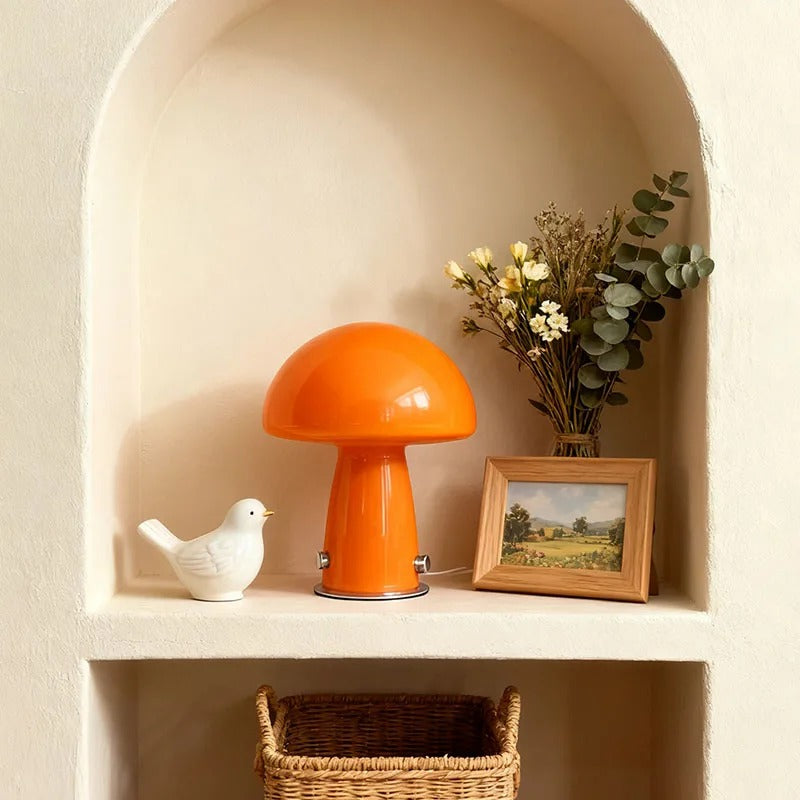 Glass Mushroom Table Lamp – Versatile LED Bedside Table Lamp for Bedroom and Living Room Lighting 8
