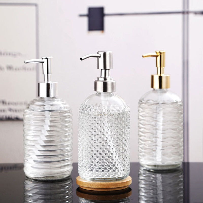 Glass Soap Dispenser - Elegant Chrome Finish for Kitchen & Bath 2