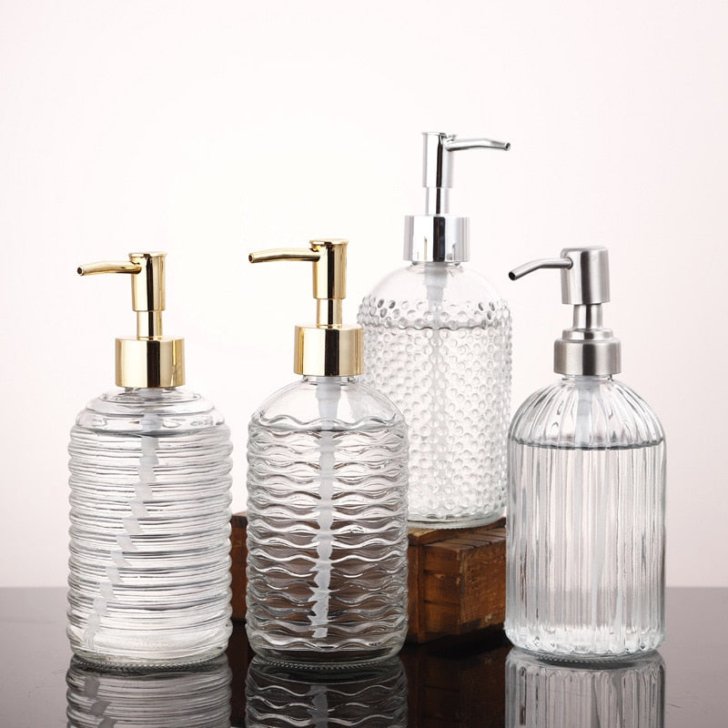 Glass Soap Dispenser - Elegant Chrome Finish for Kitchen & Bath 4