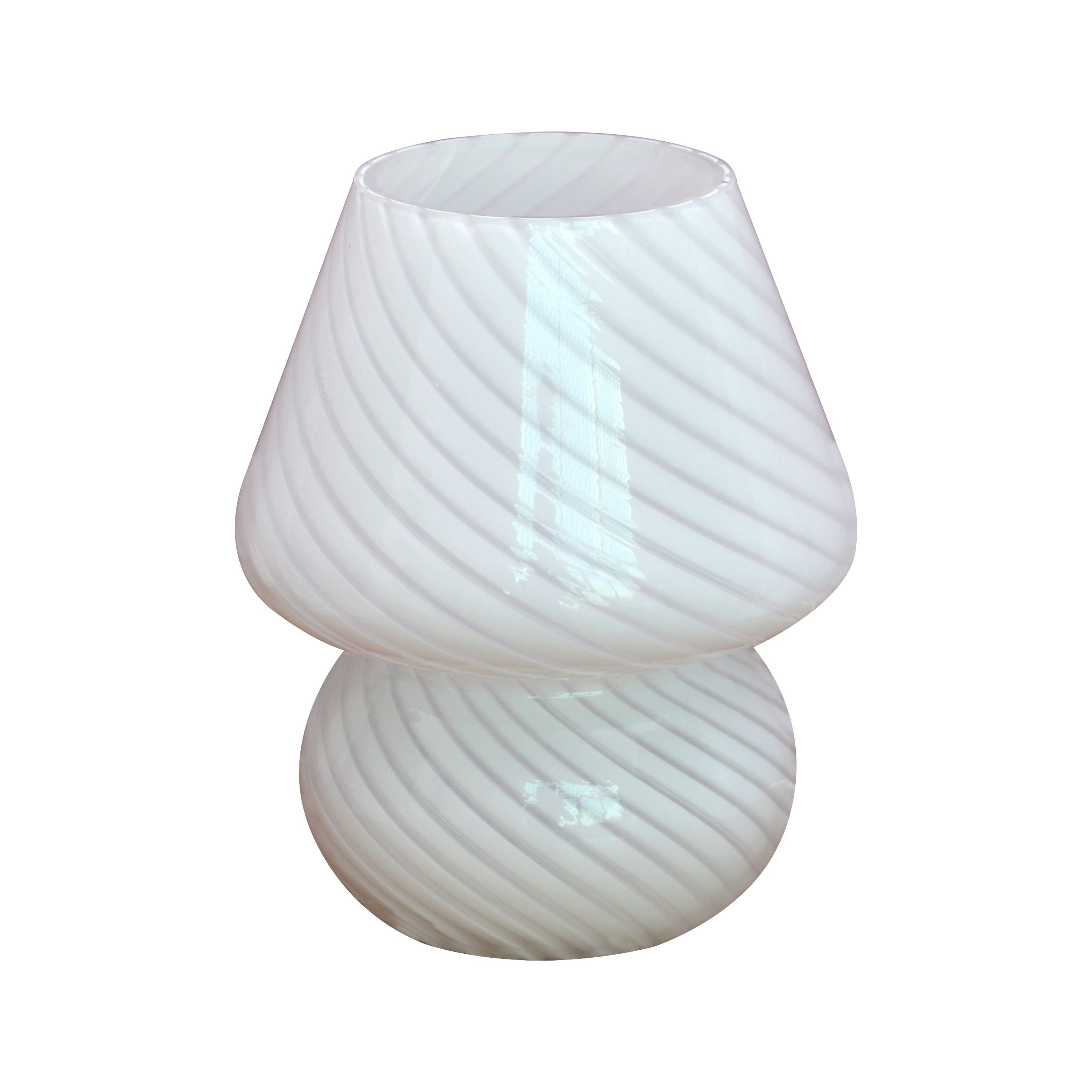 Glass Table Lamp - USB Dimmable with Unique Swirl Design 0