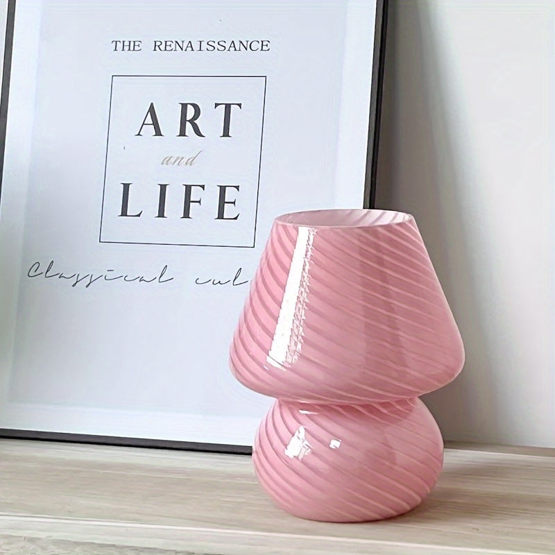 Glass Table Lamp - USB Dimmable with Unique Swirl Design 4
