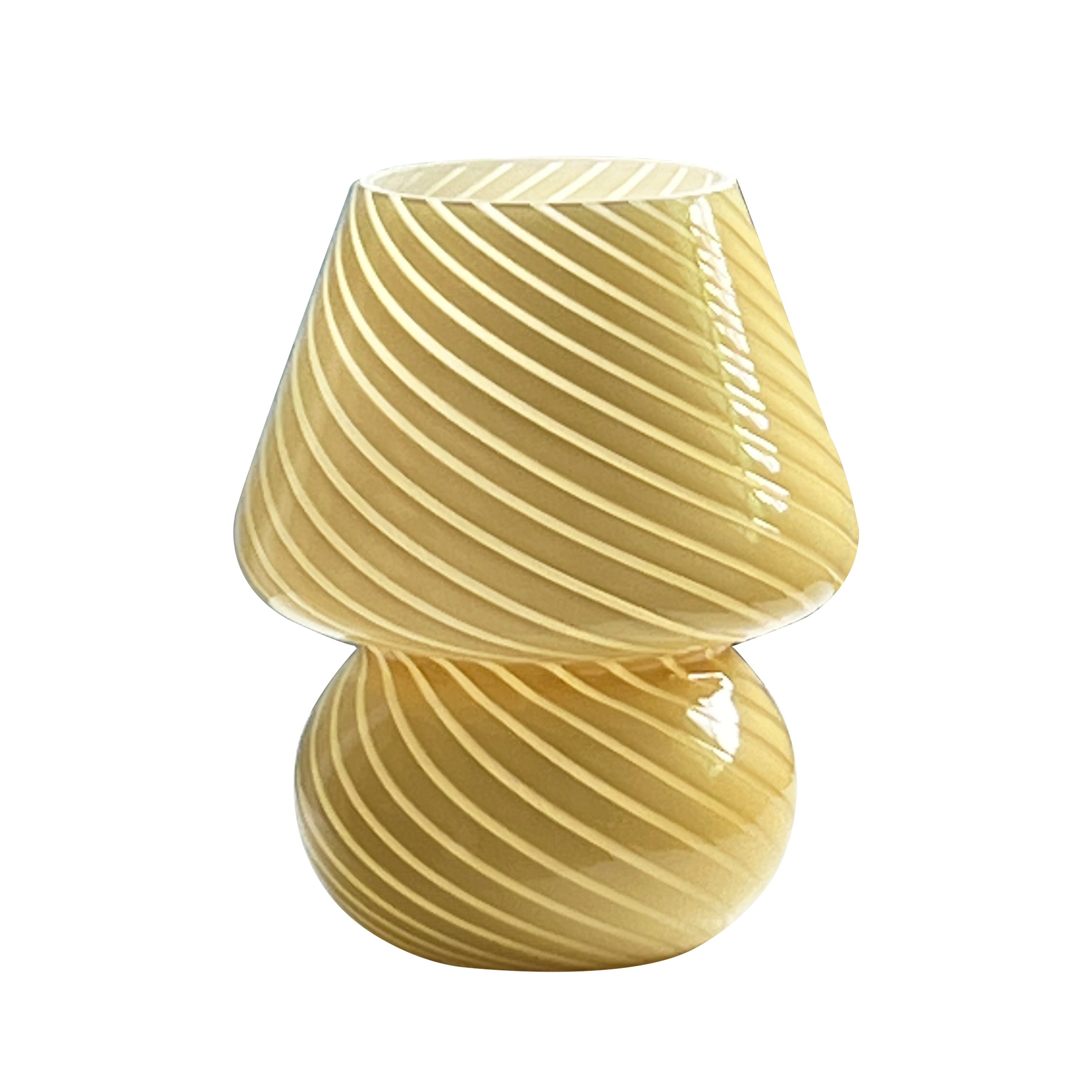 Glass Table Lamp - USB Dimmable with Unique Swirl Design 6