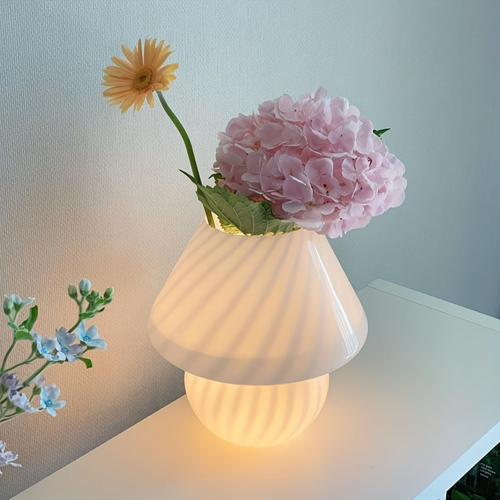 Glass Table Lamp - USB Dimmable with Unique Swirl Design 7