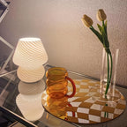 Glass Table Lamp - USB Dimmable with Unique Swirl Design 8