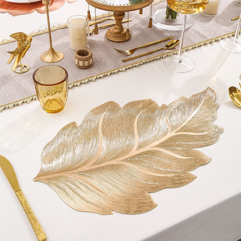 Gold Placemat - Elegant 3D Design PVC Table Mat for Any Occasion 0