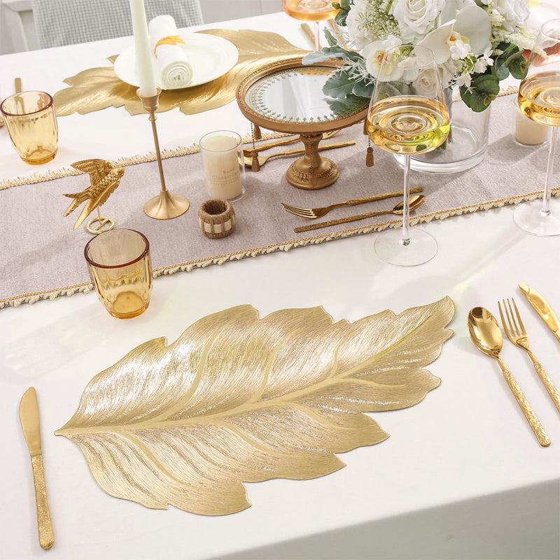 Gold Placemat - Elegant 3D Design PVC Table Mat for Any Occasion 2